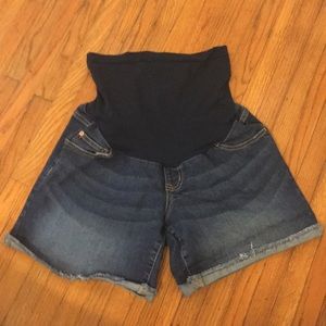 Maternity jean shorts